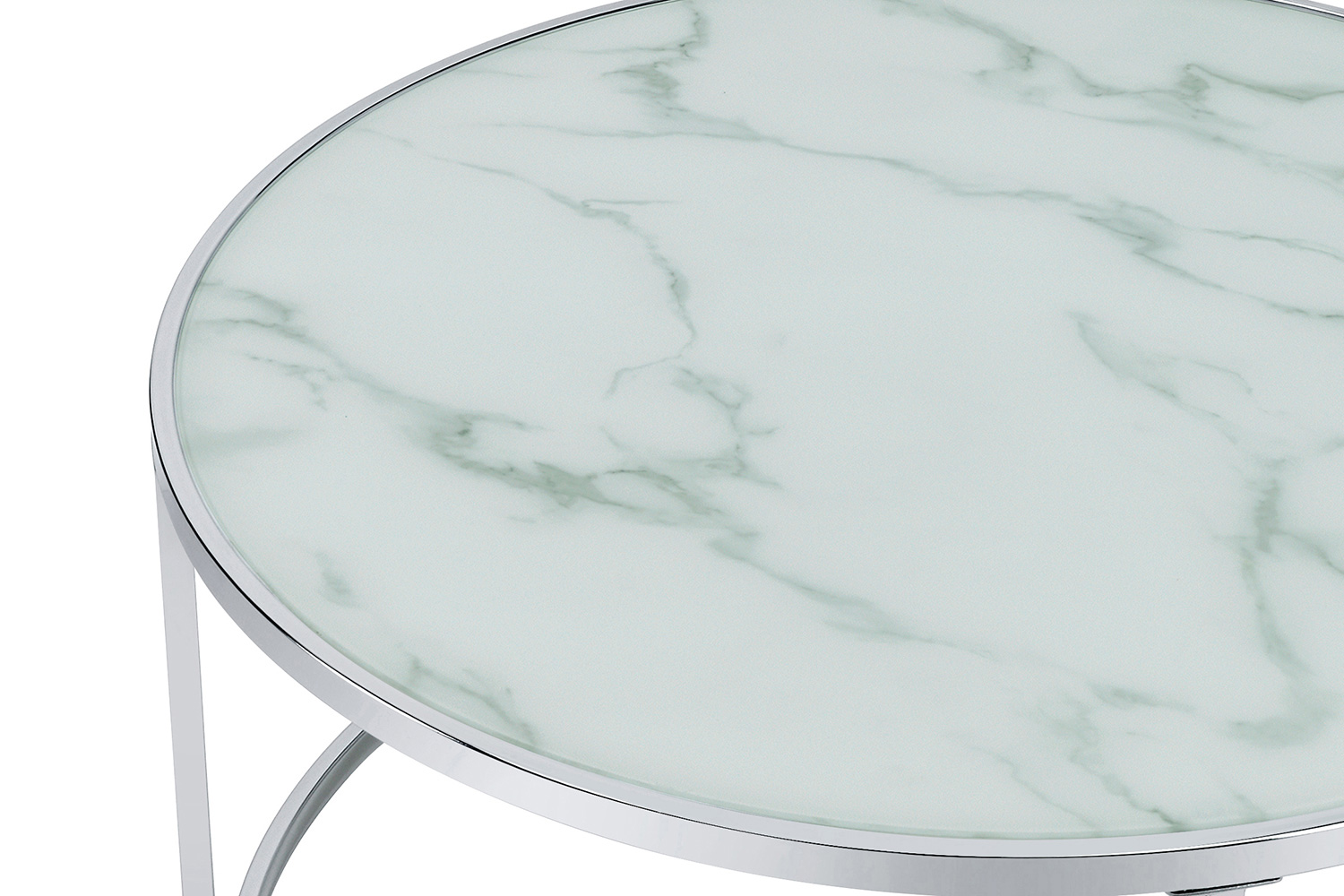 Coaster - 2-Piece Round Nesting Table in White/Chrome