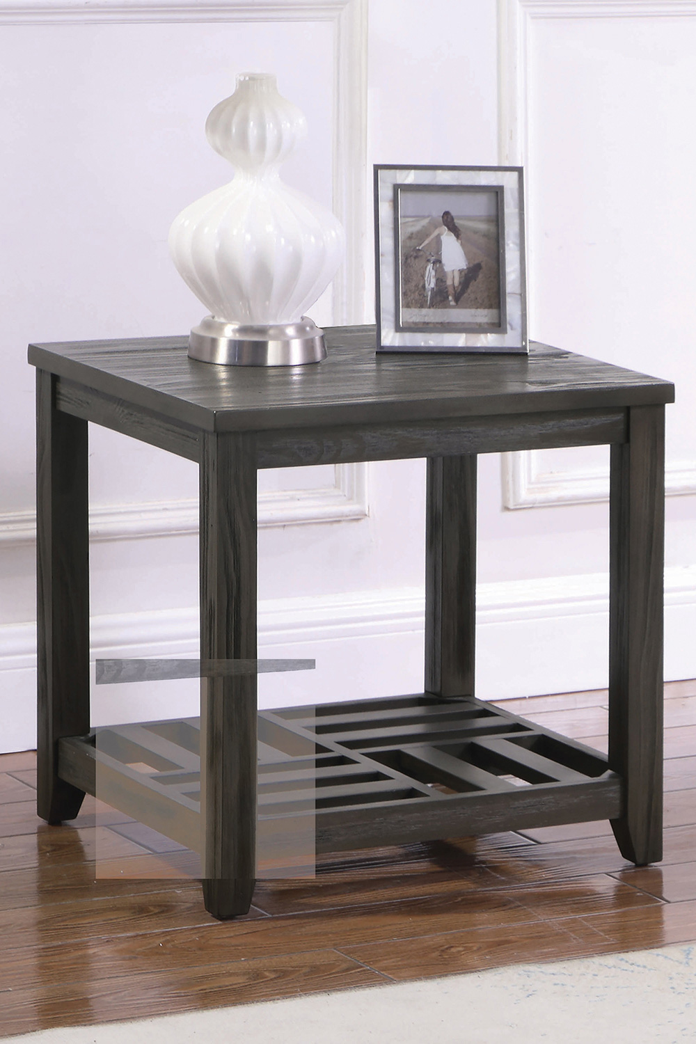 Coaster - 1-Shelf Rectangular End Table in Gray