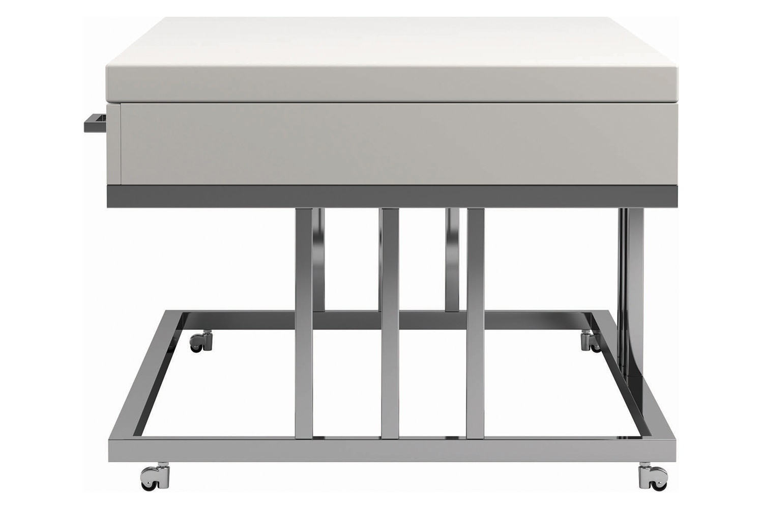 Coaster - 2-Drawer Rectangular Coffee Table in Glossy White/Chrome