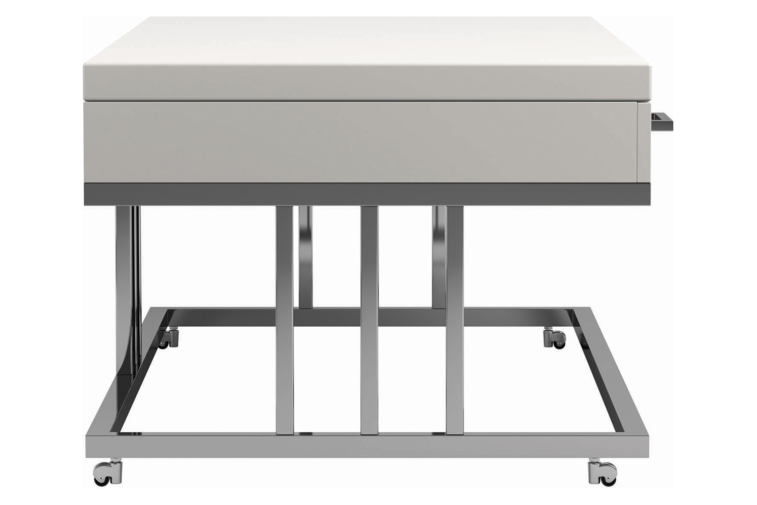 Coaster - 2-Drawer Rectangular Coffee Table in Glossy White/Chrome
