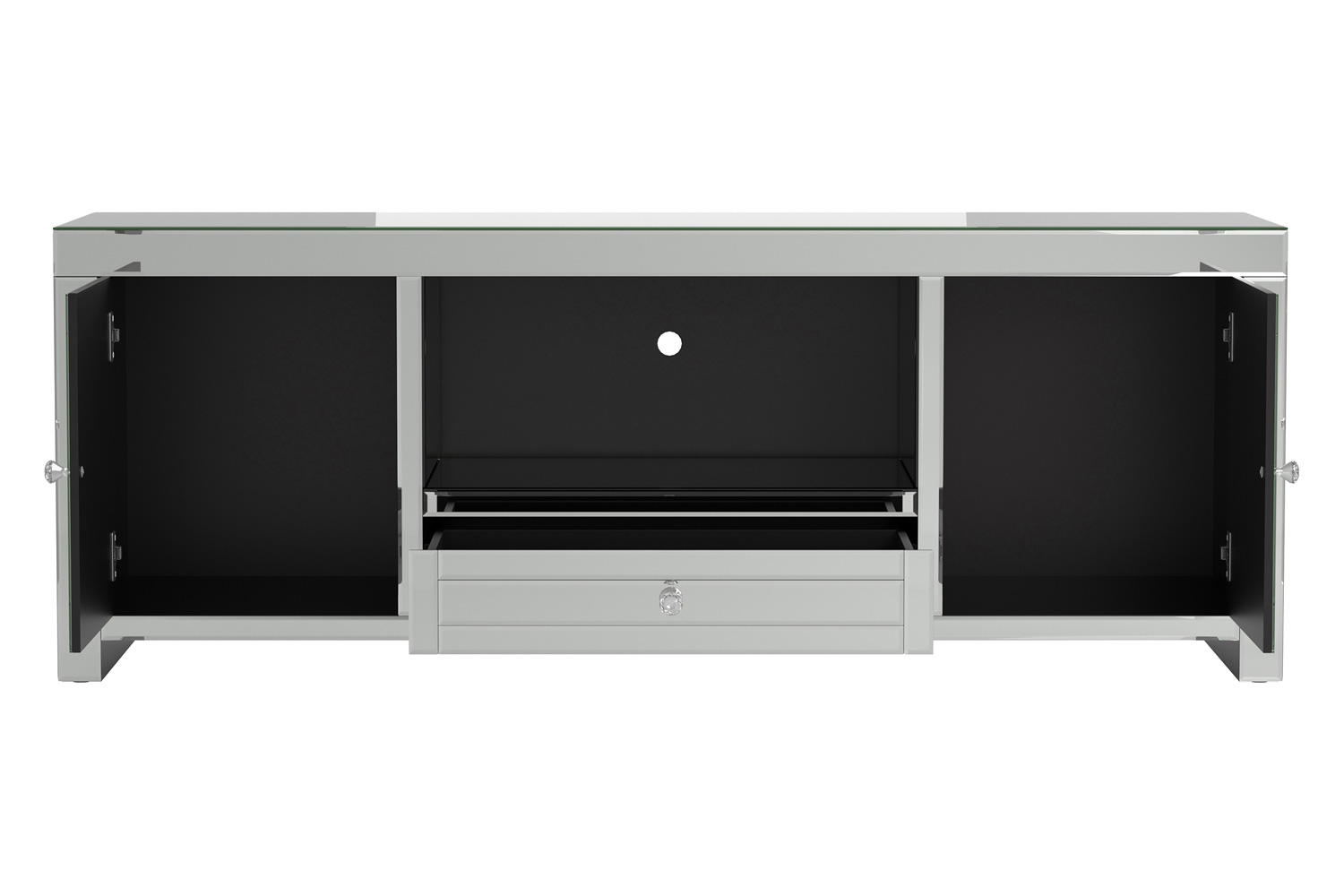 Coaster - 2-Door TV Console in Silver