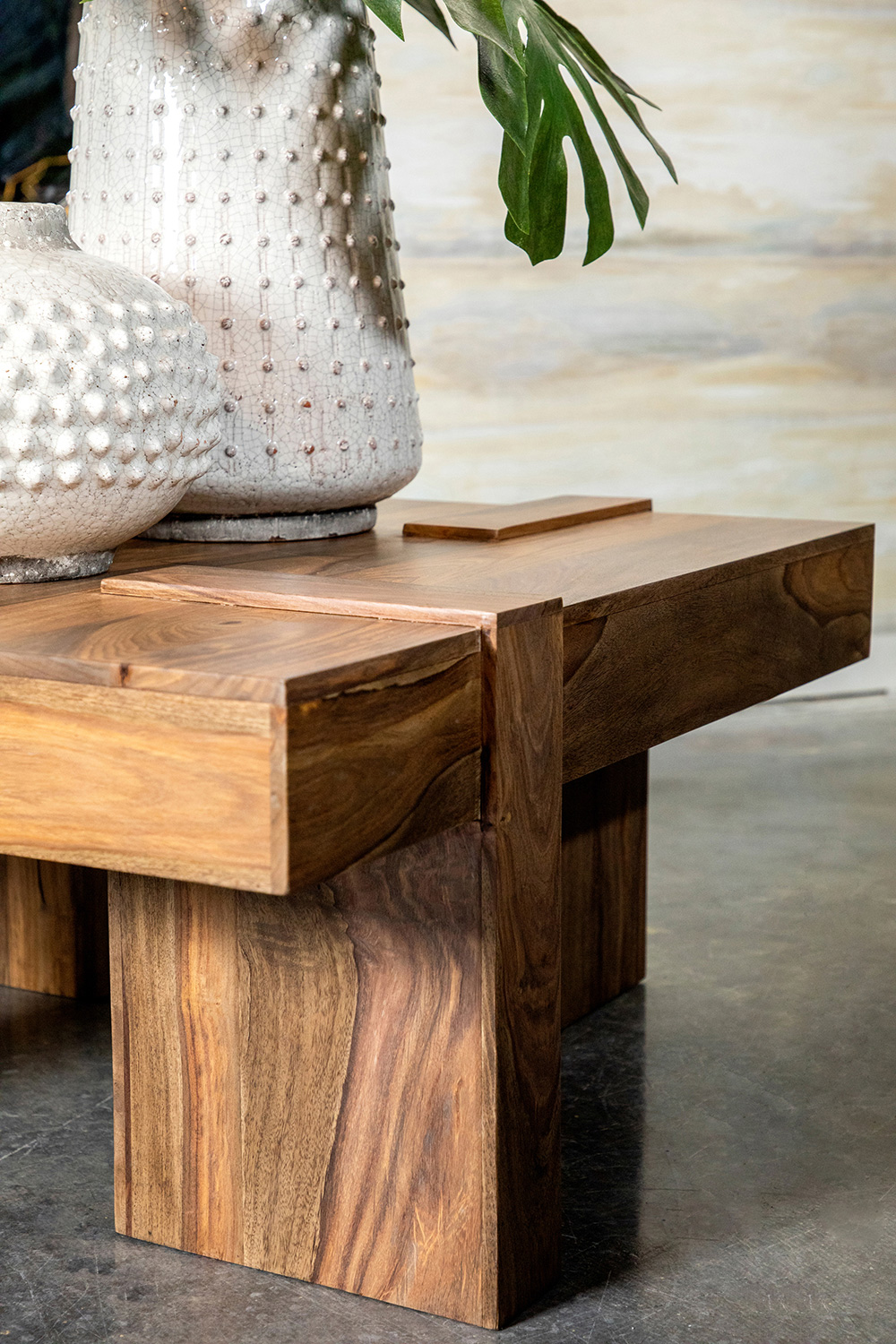 Coaster - Wooden Square Coffee Table in Natural Sheesham