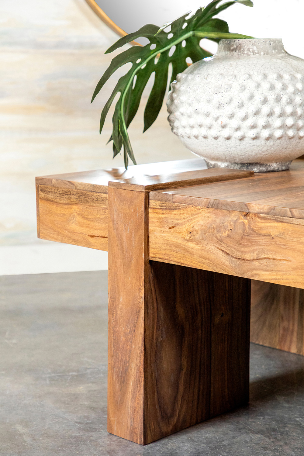 Coaster - Wooden Square Coffee Table in Natural Sheesham