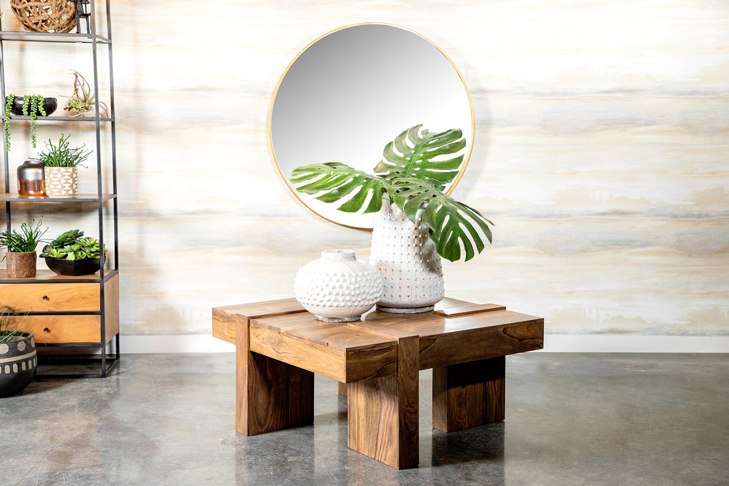 Coaster - Wooden Square Coffee Table in Natural Sheesham