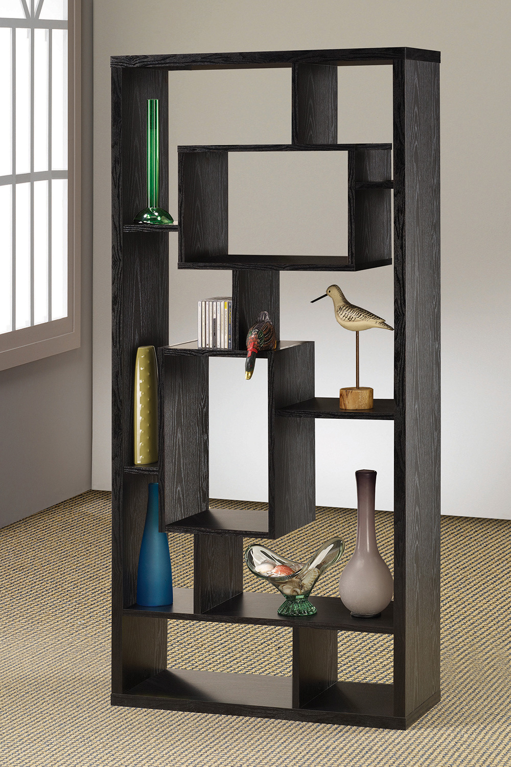 Coaster - Linbrook 10-Shelf Bookcase in Black Oak