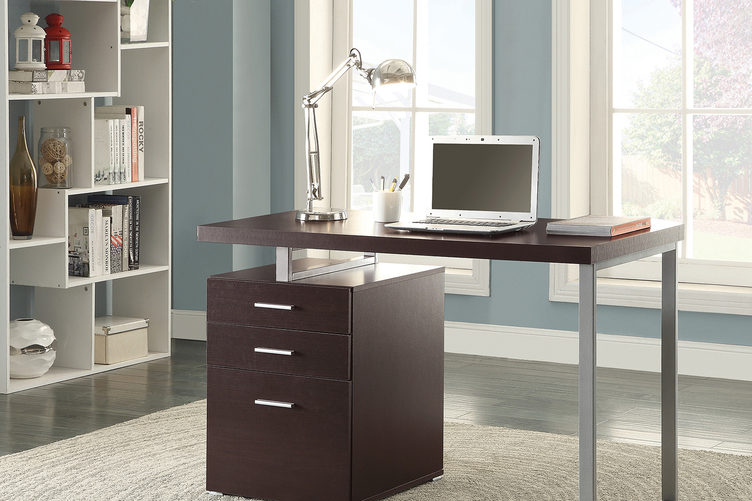 Coaster Brennan 3-Drawer Office Desk - Cappuccino