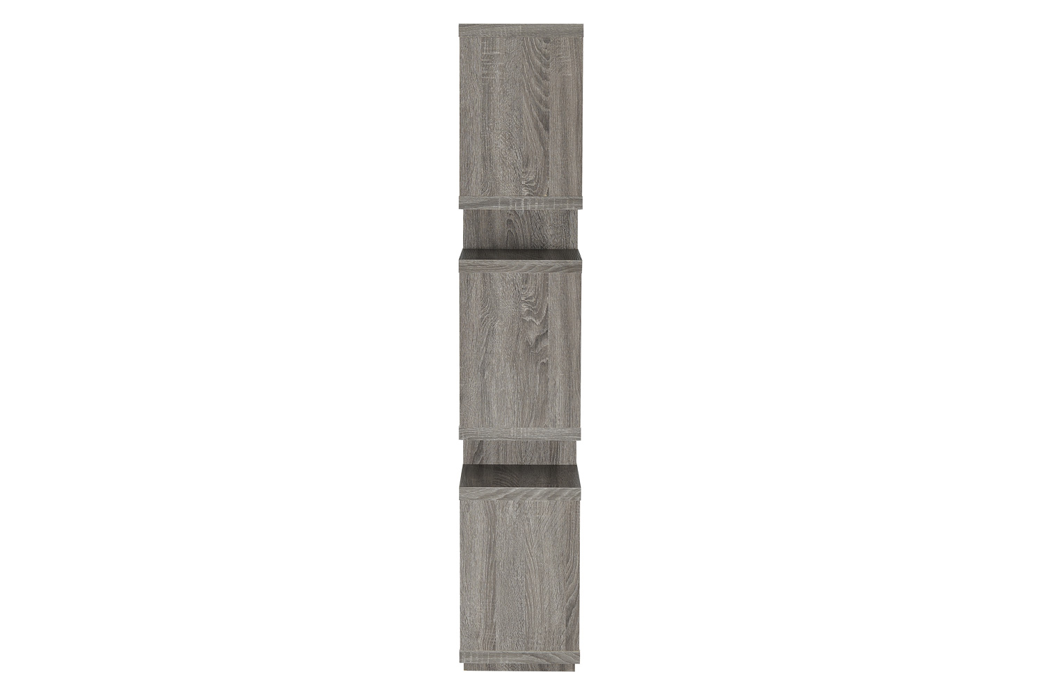 Coaster - Reid 3-Tier Geometric Bookcase in Weathered Gray