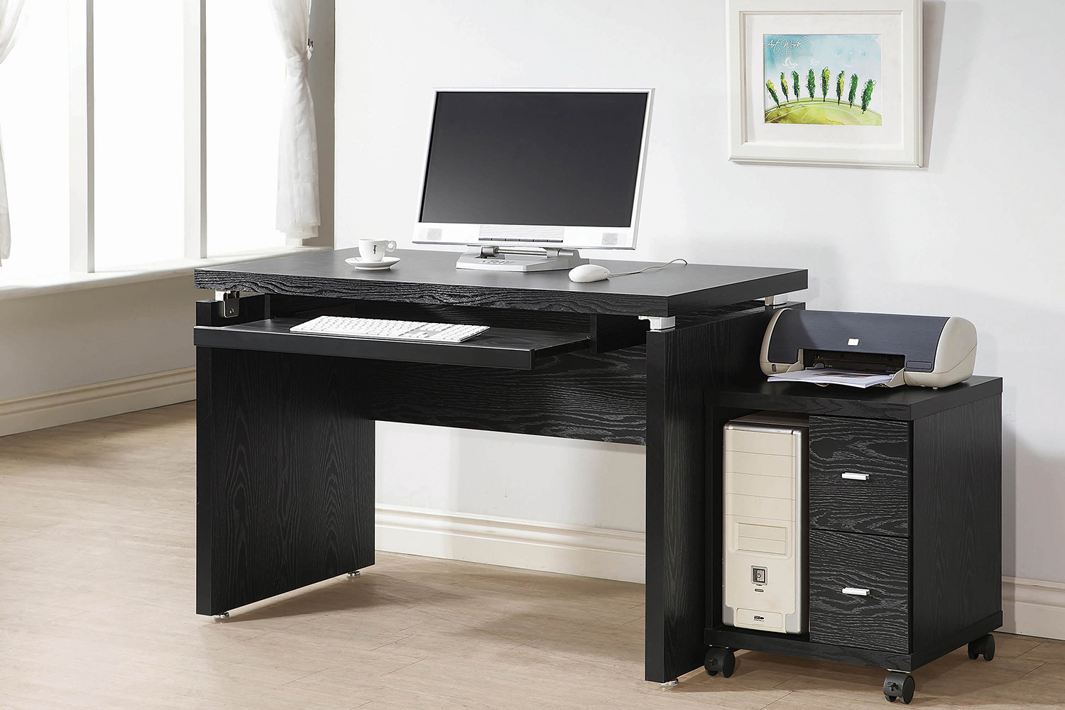Coaster Russell 2-Drawer Cpu Stand - Black Oak