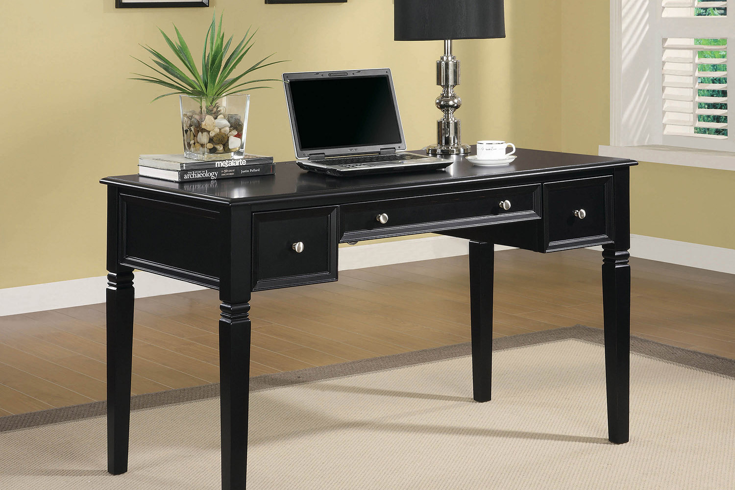 Coaster - Constance Writing Desk With Power Outlet in Black