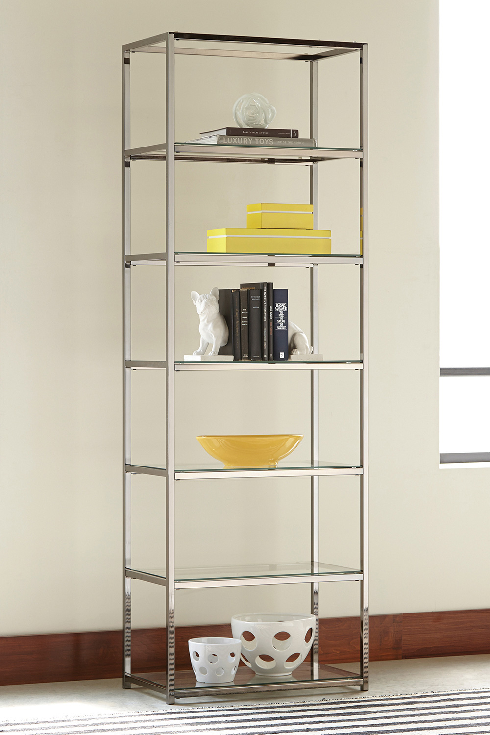 Coaster - Kate 6-Shelf Bookcase in Black Nickel