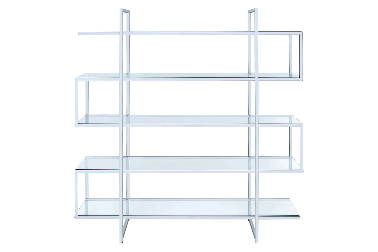 Coaster - 5-Shelf Bookcase in Chrome/Clear