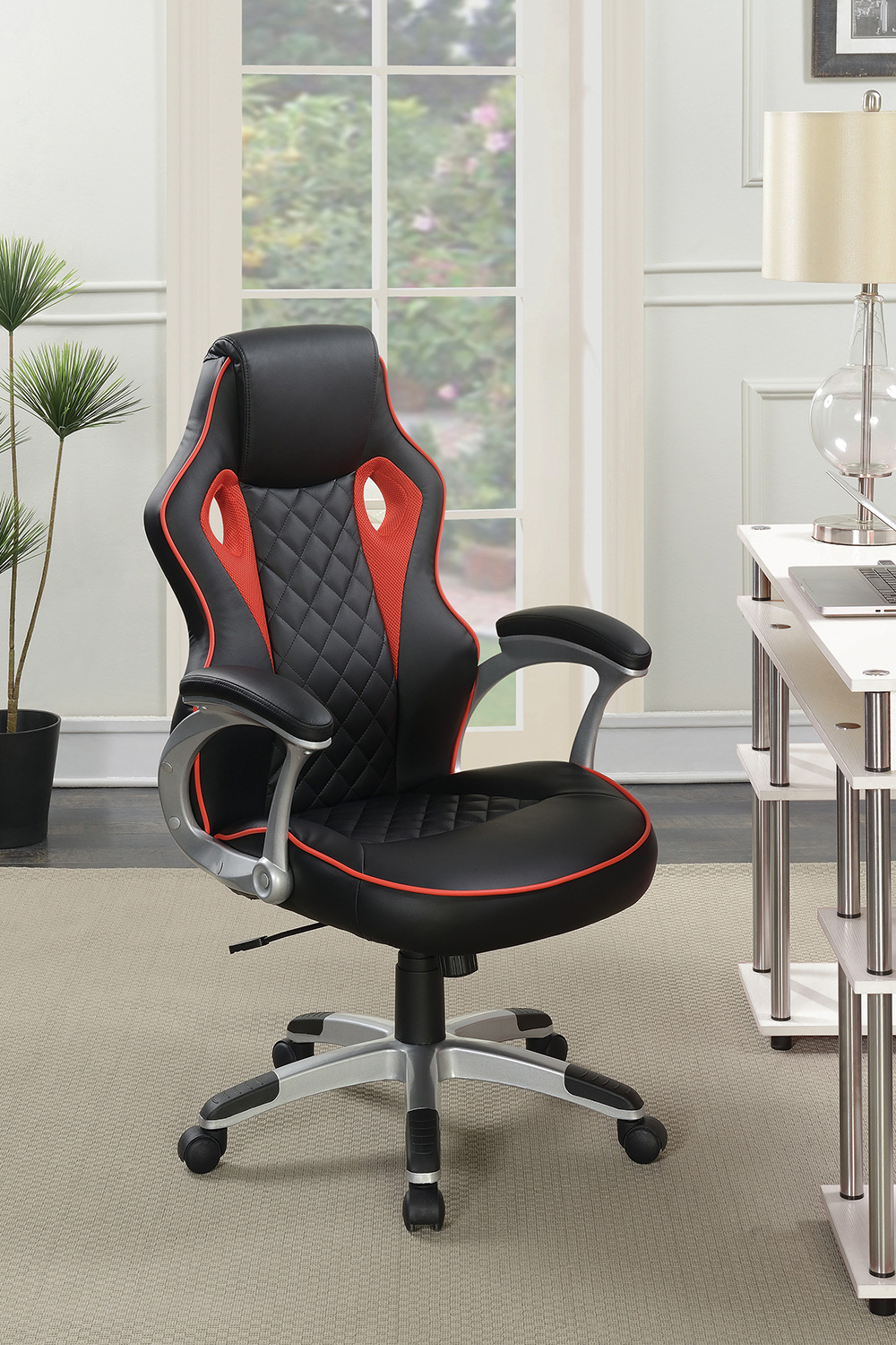 Coaster - Upholstered Office Chair in Black/Red