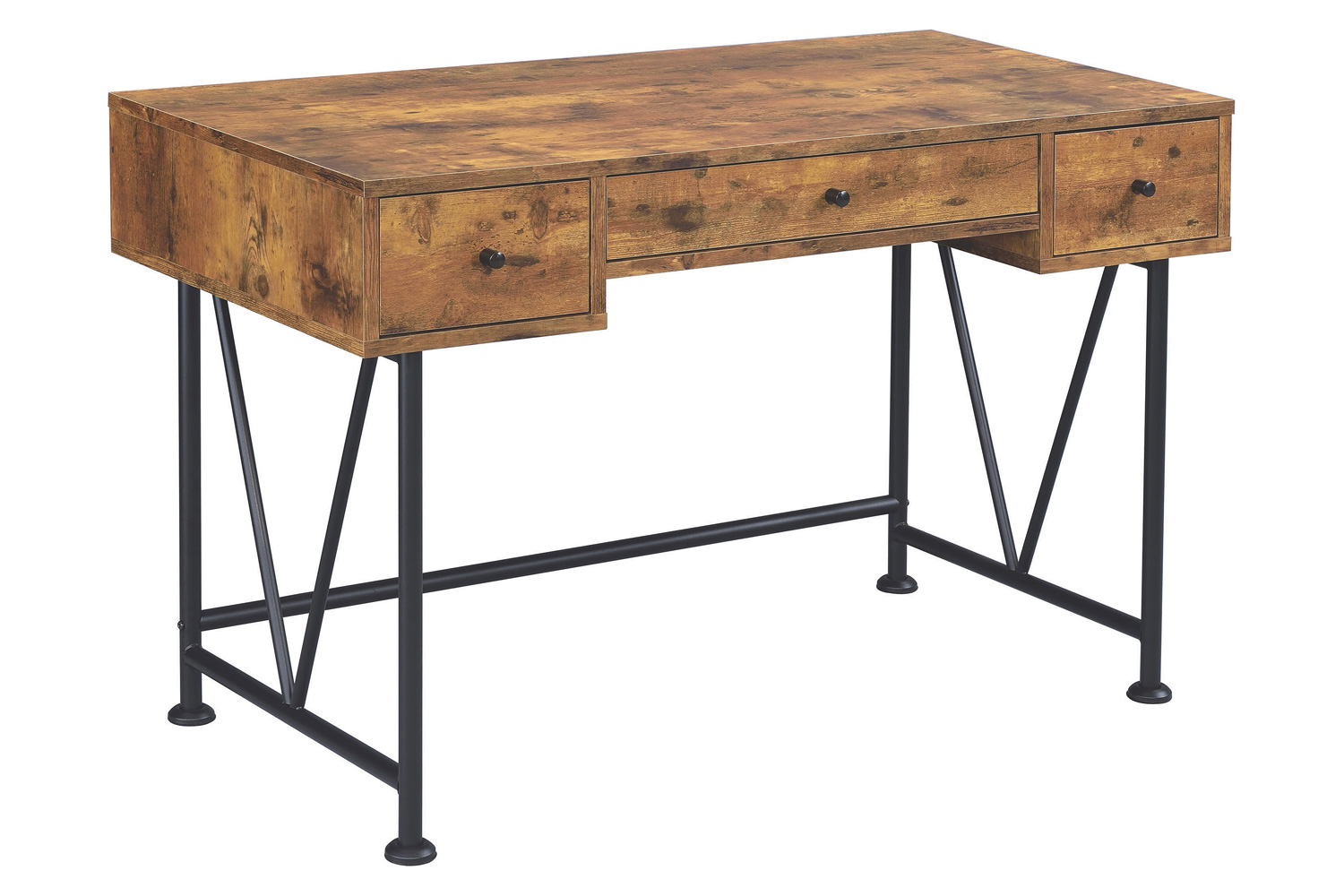 Coaster - Analiese 2-Piece 3-Drawer Writing Desk Set in Antique Nutmeg/Black