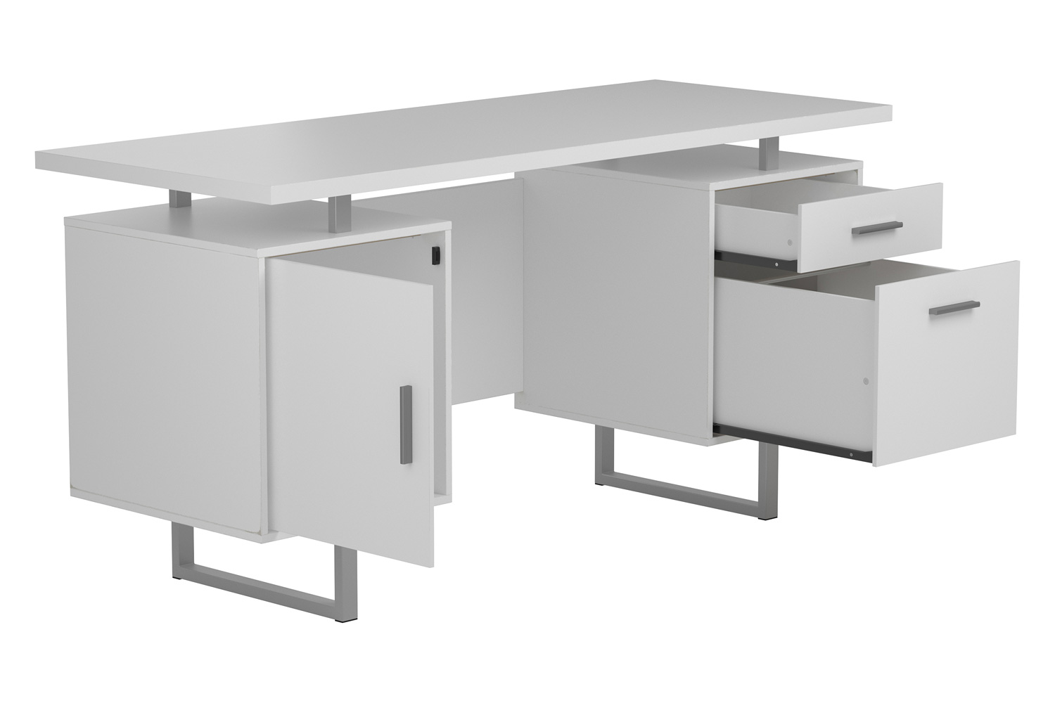 Coaster Lawtey Floating Top Office Desk - White Gloss