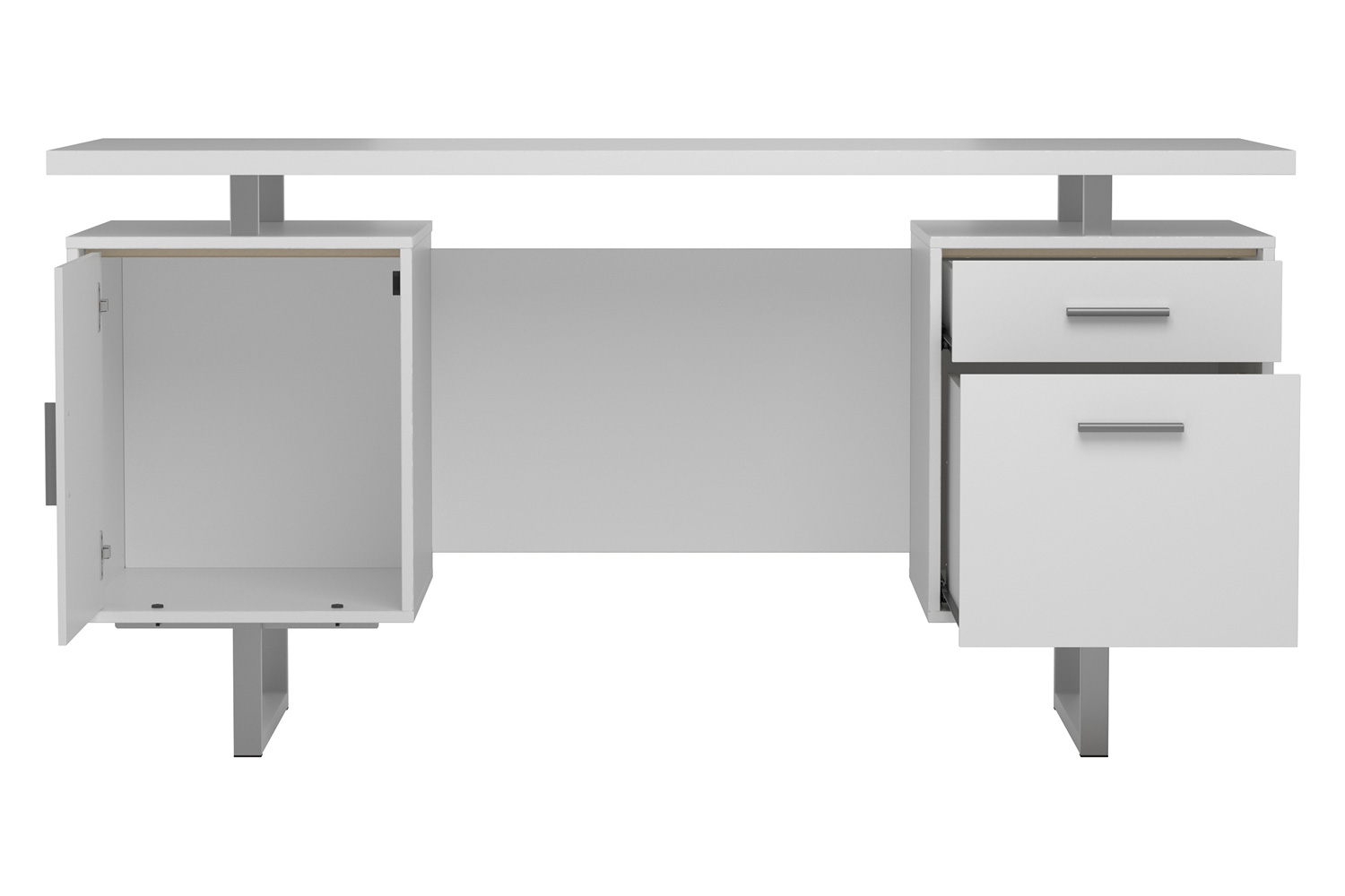 Coaster Lawtey Floating Top Office Desk - White Gloss