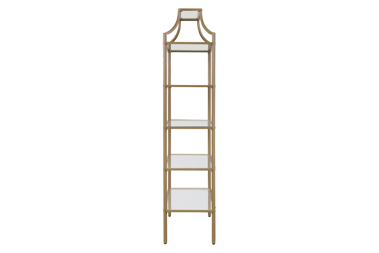 Coaster - 5-Tier Tempered Glass Shelves Bookcase in Matte Gold