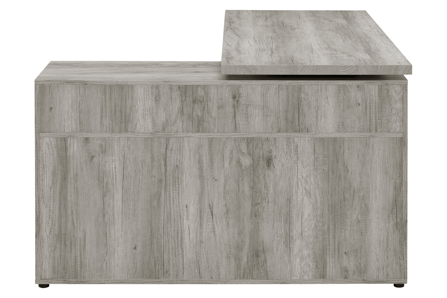 Coaster Hertford L-Shape Office Desk with Storage - Gray Driftwood
