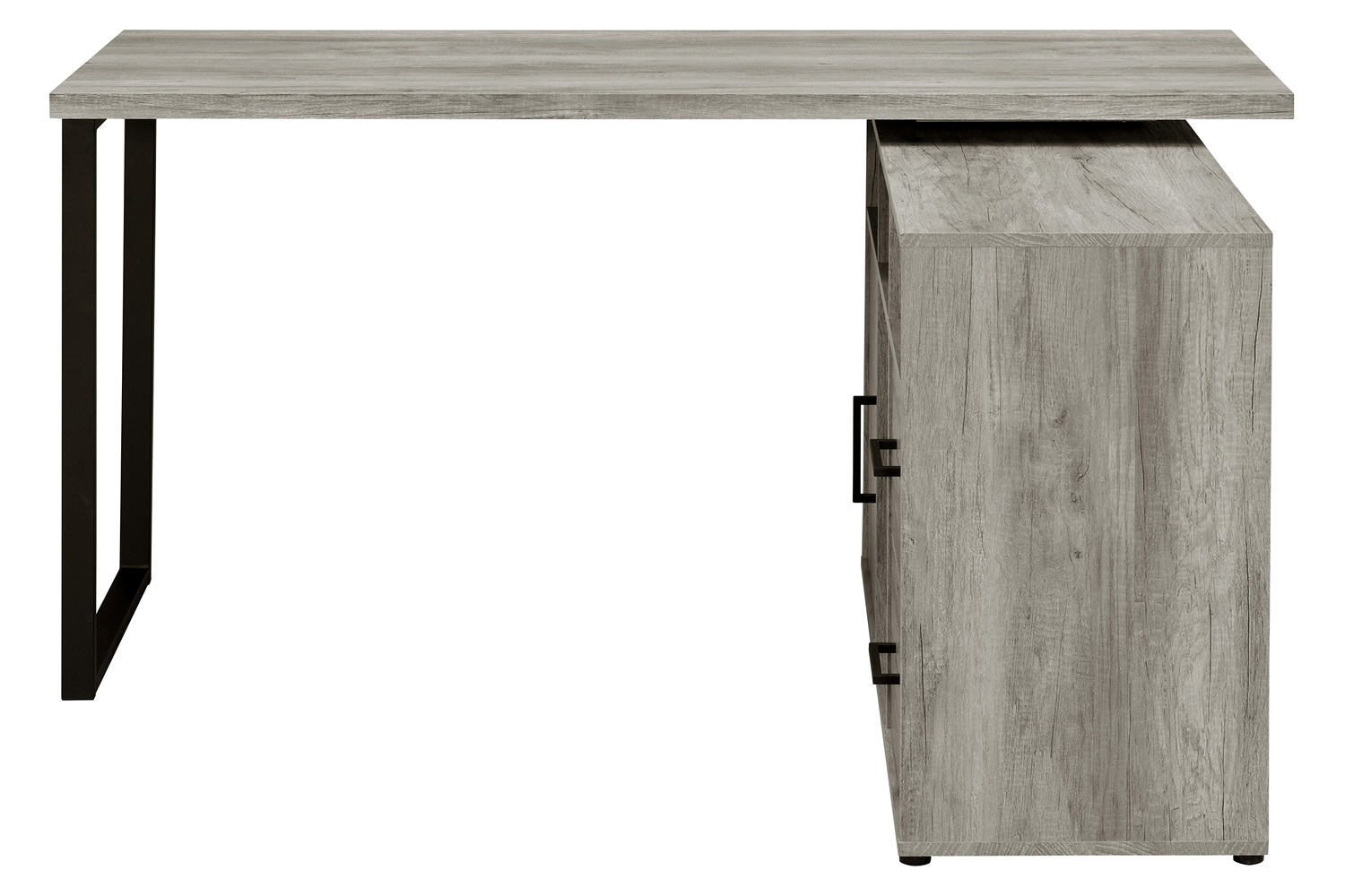 Coaster Hertford L-Shape Office Desk with Storage - Gray Driftwood