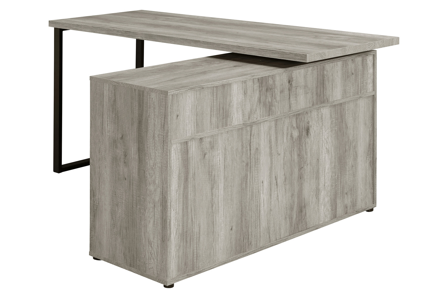 Coaster Hertford L-Shape Office Desk with Storage - Gray Driftwood