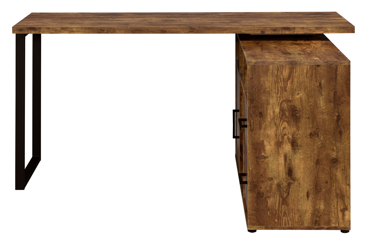 Coaster Hertford L-Shape Office Desk with Storage - Antique Nutmeg