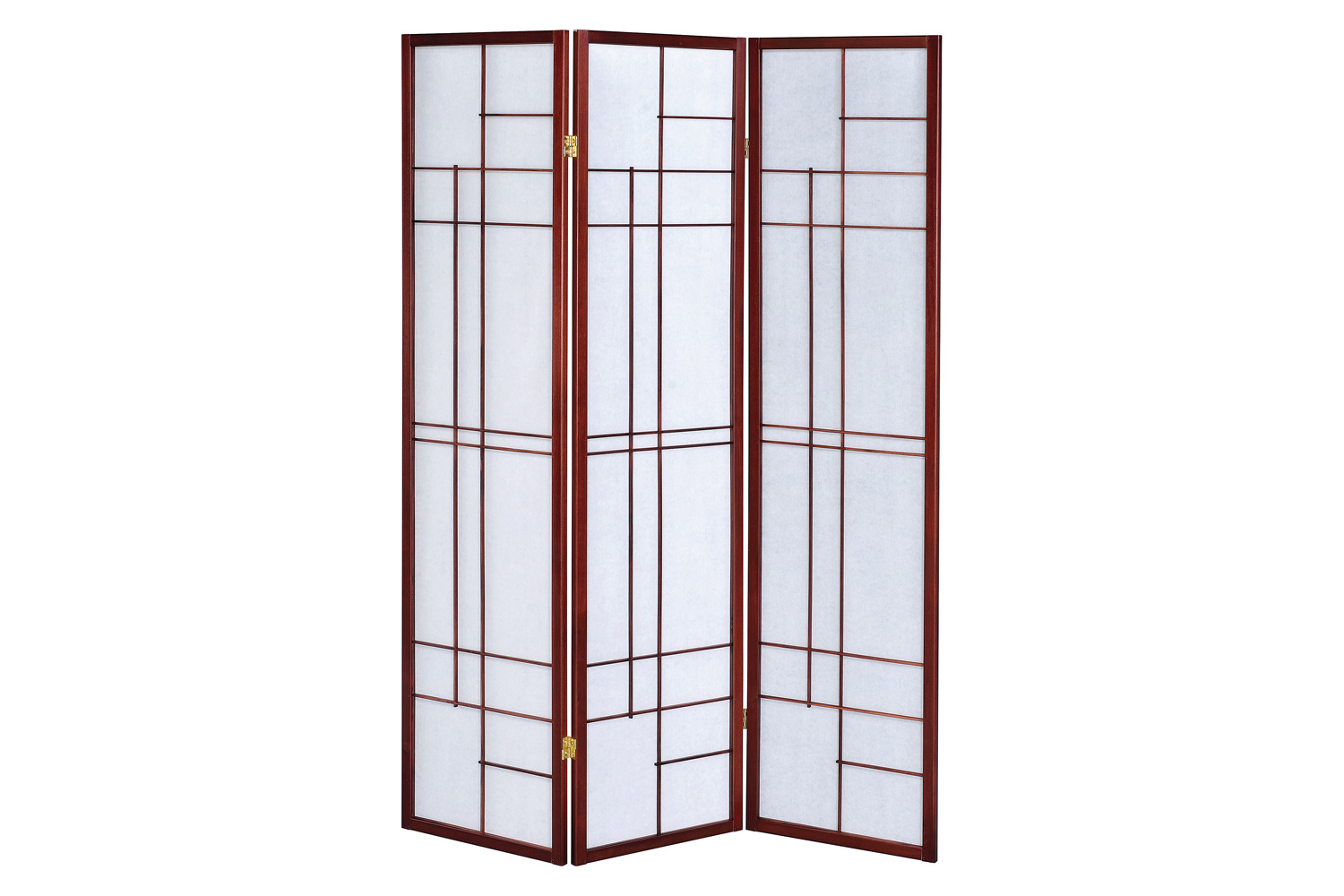 Coaster - 3-Panel Folding Floor Screen in White/Cherry