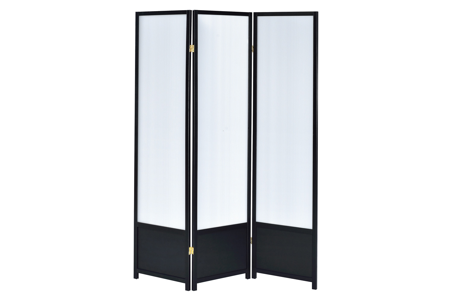 Coaster - 3-Panel Folding Floor Screen in Translucent/Black