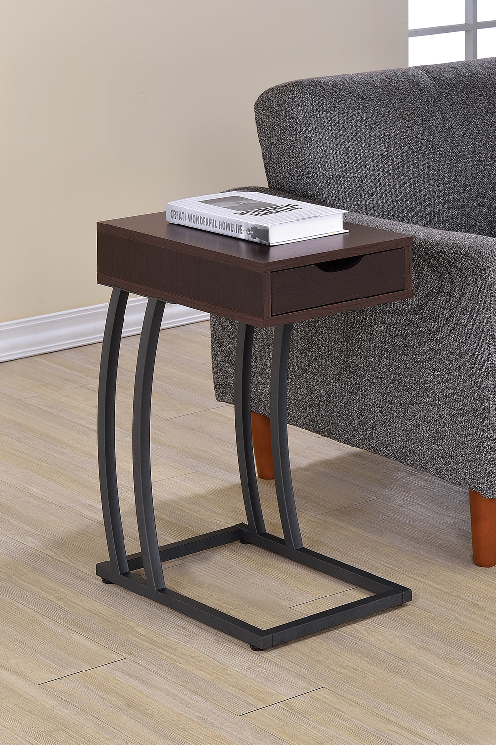 Coaster Accent Table with Power Outlet - Cappuccino