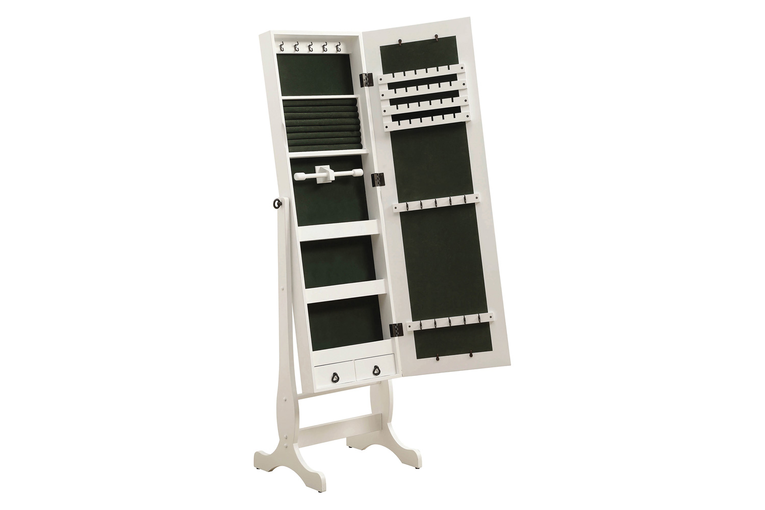 Coaster - Jewelry Cheval Mirror With Drawers in White