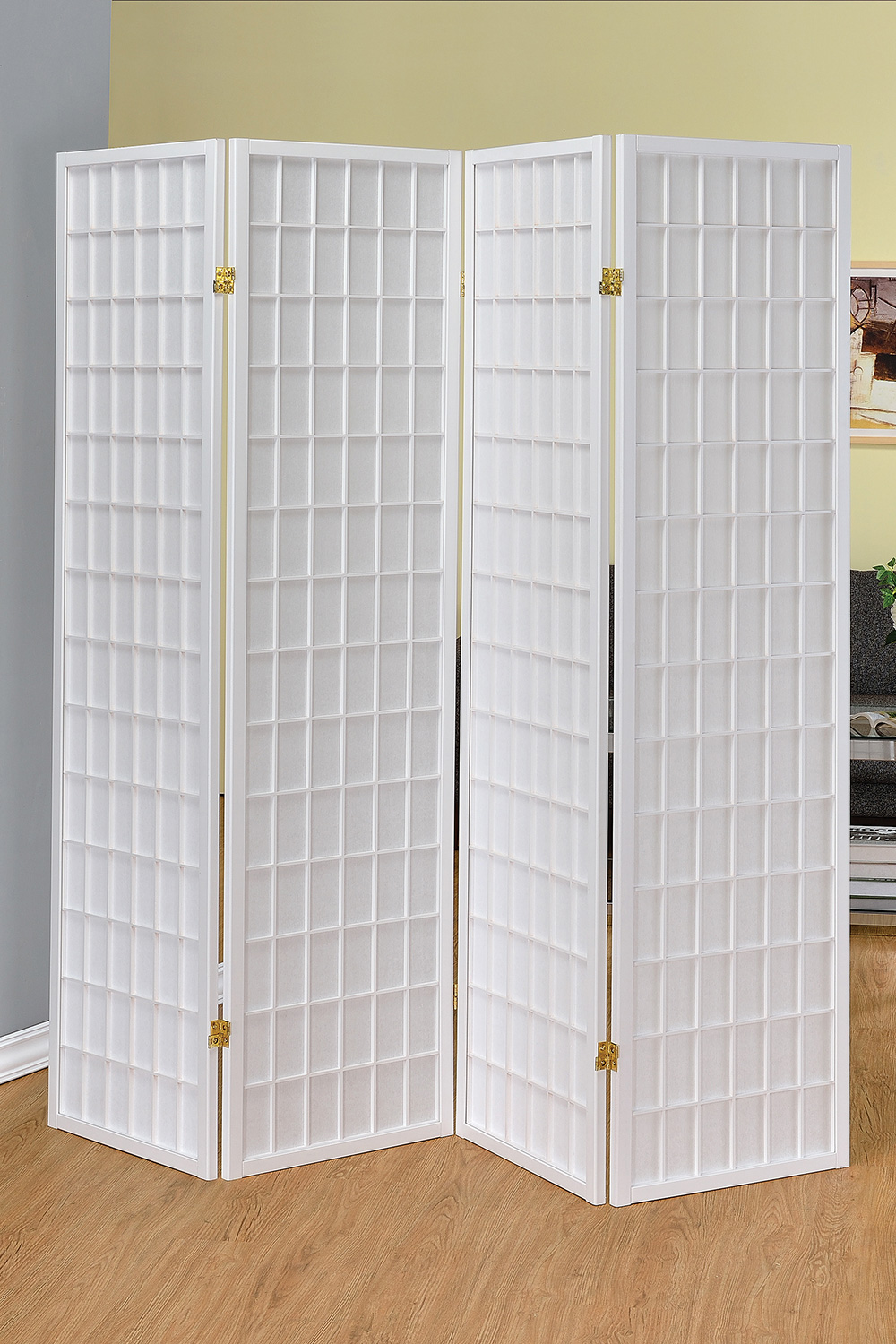 Coaster 4-Panel Folding Screen - White