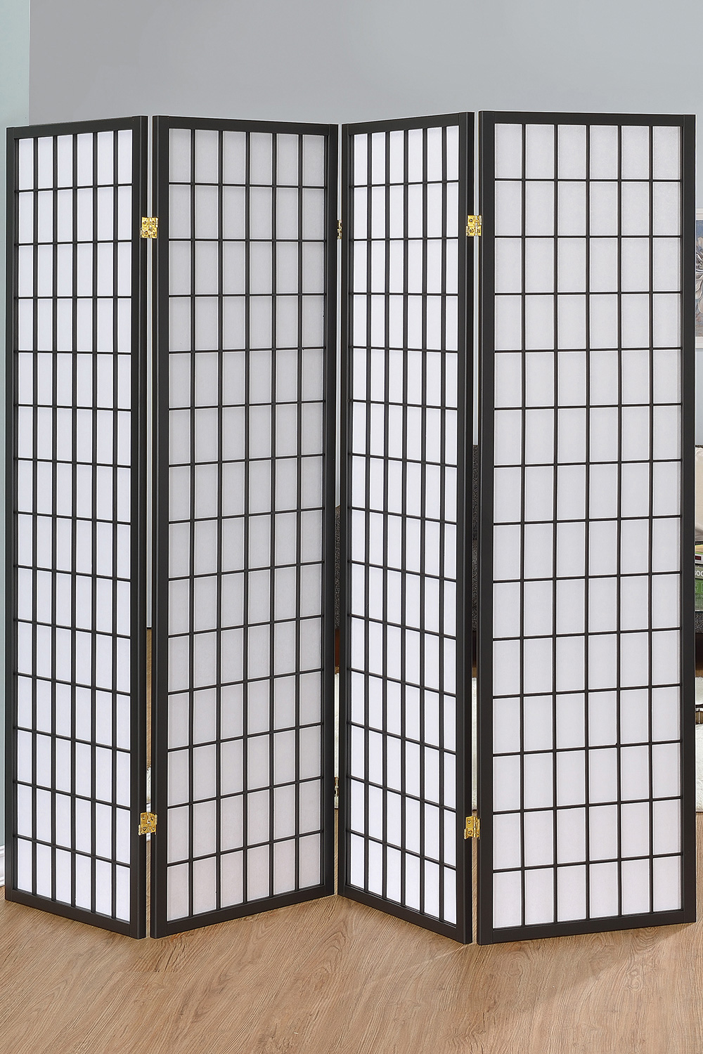 Coaster 4-Panel Folding Screen - Dark Gray/White
