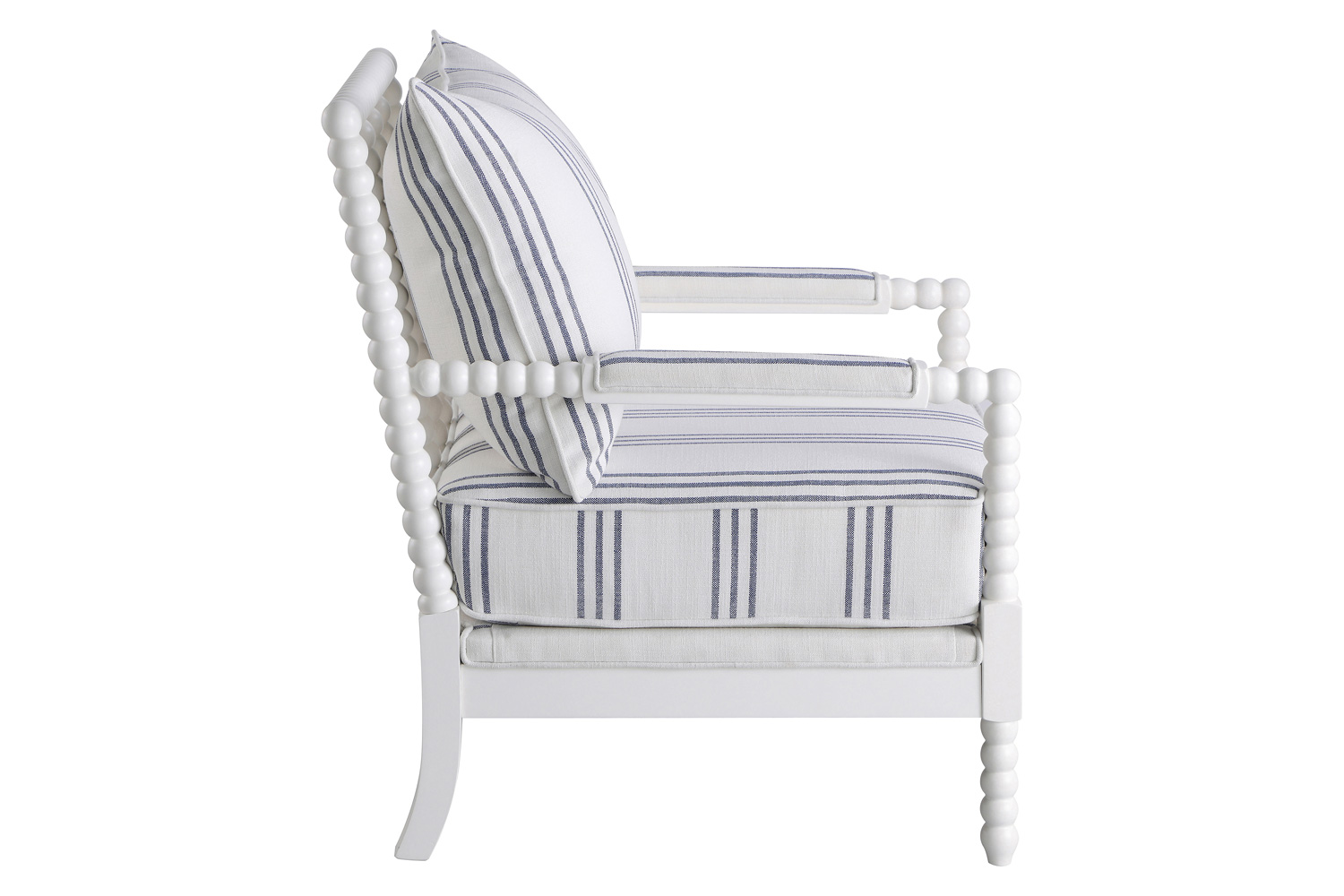 Coaster - Upholstered Accent Chair With Spindle Accent in White/Navy