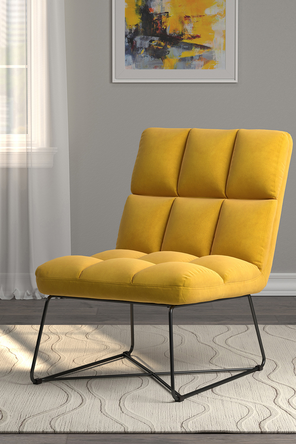 Coaster Armless Upholstered Accent Chair - Yellow