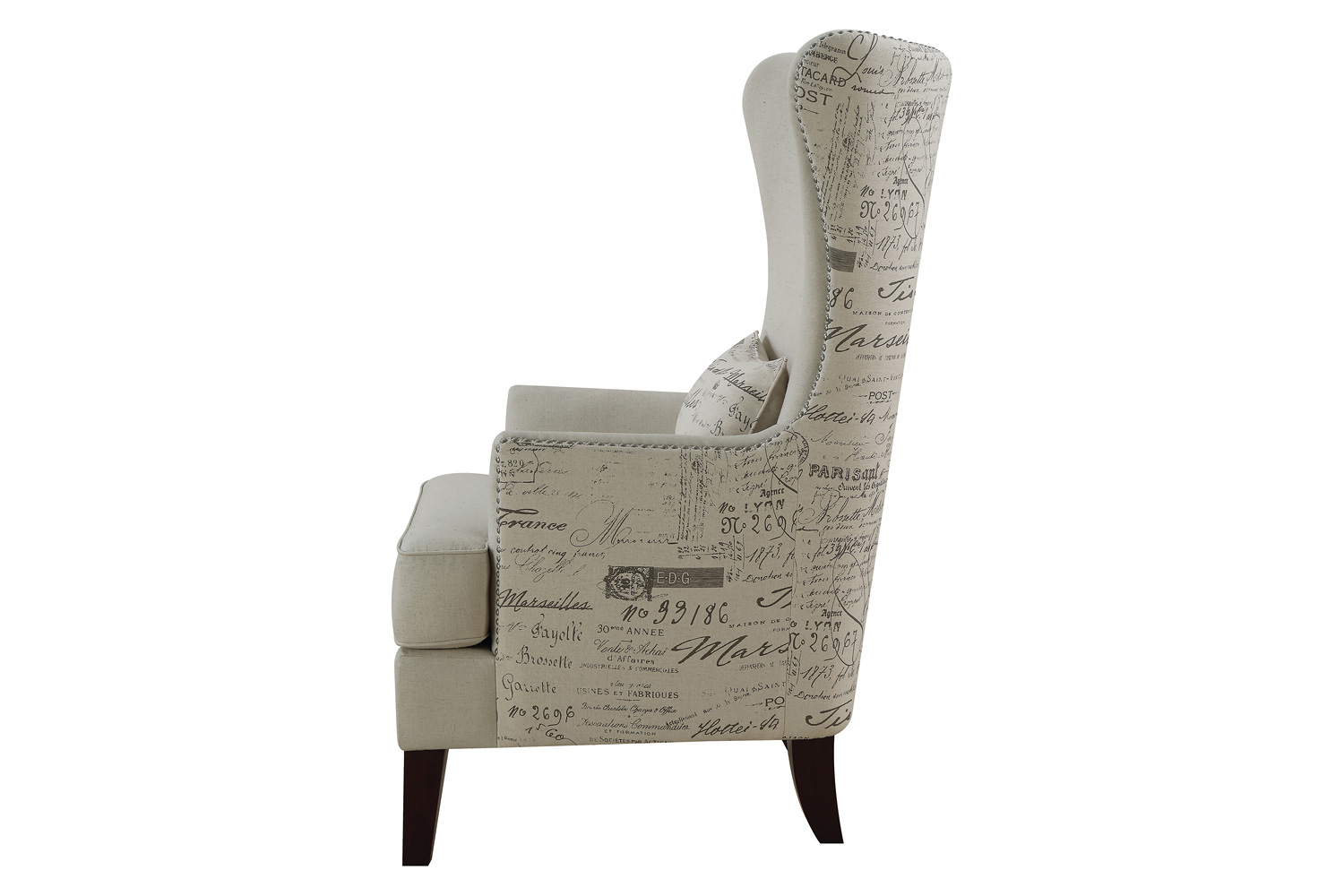 Coaster - Curved Arm High Back Accent Chair in Cream