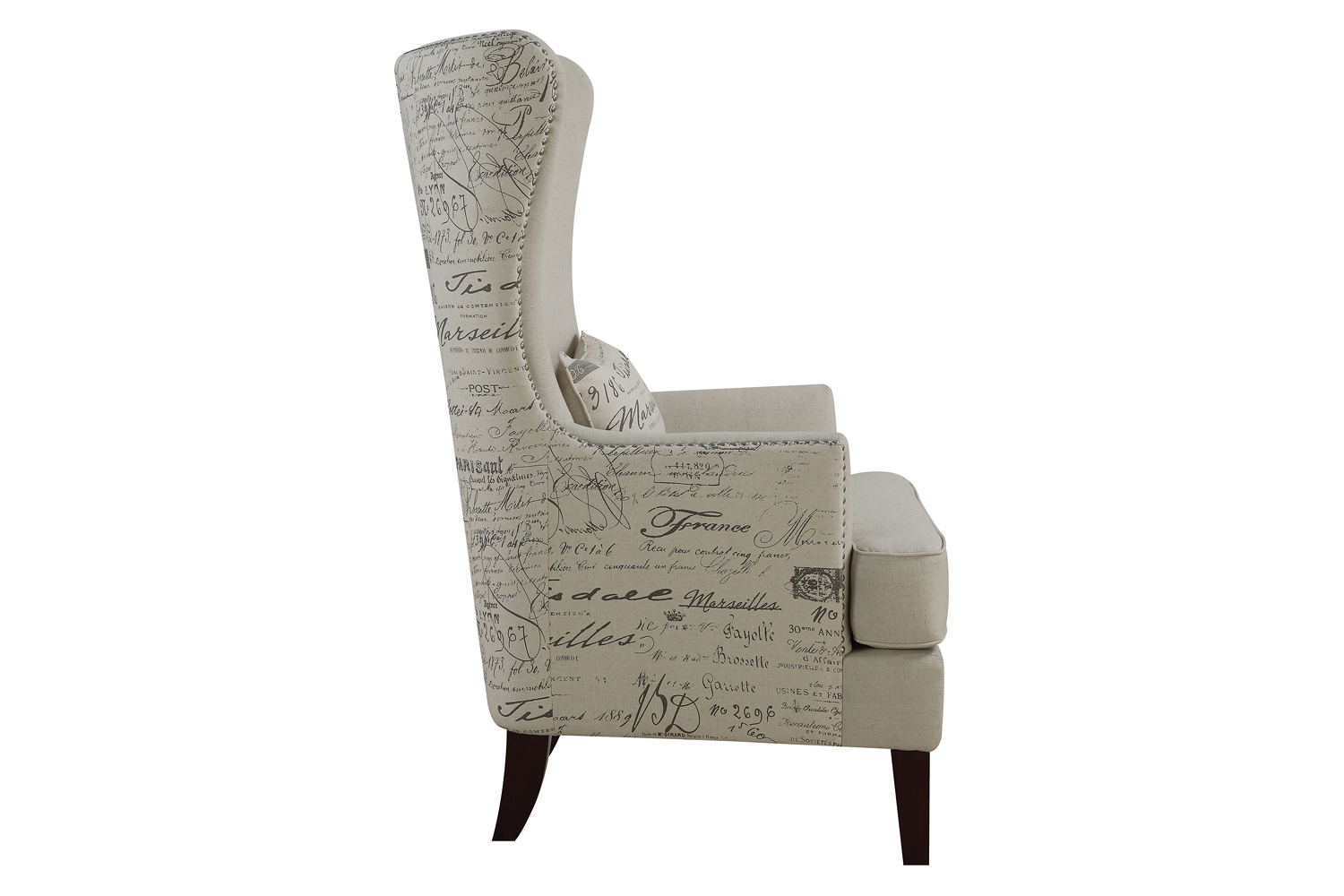 Coaster - Curved Arm High Back Accent Chair in Cream