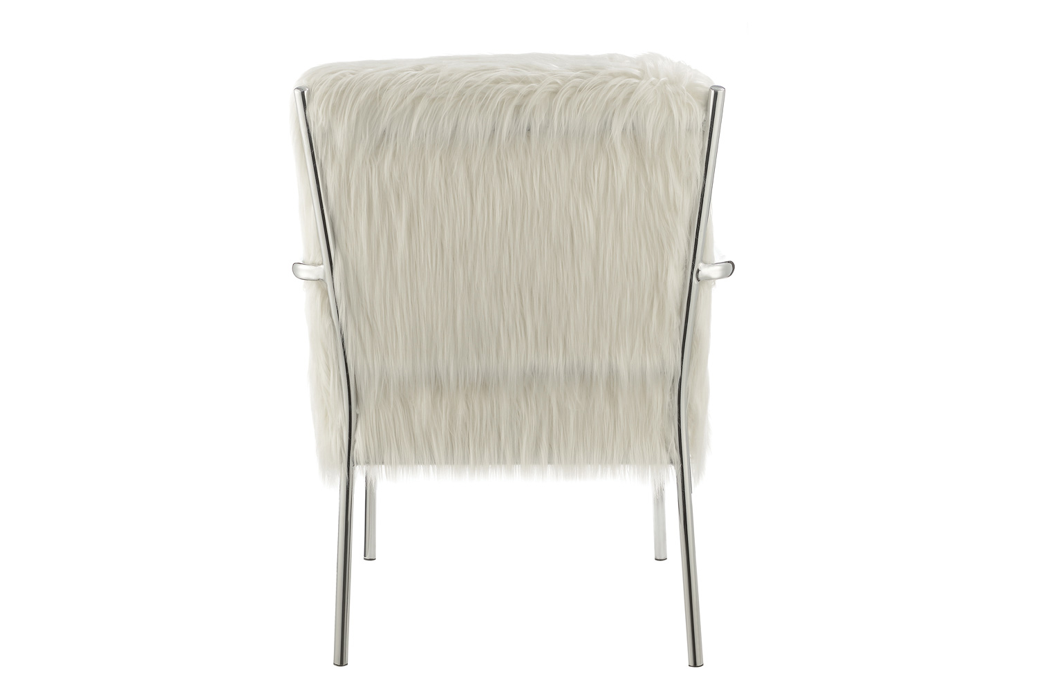 Coaster - Faux Sheepskin Upholstered Accent Chair With Metal Arm in White