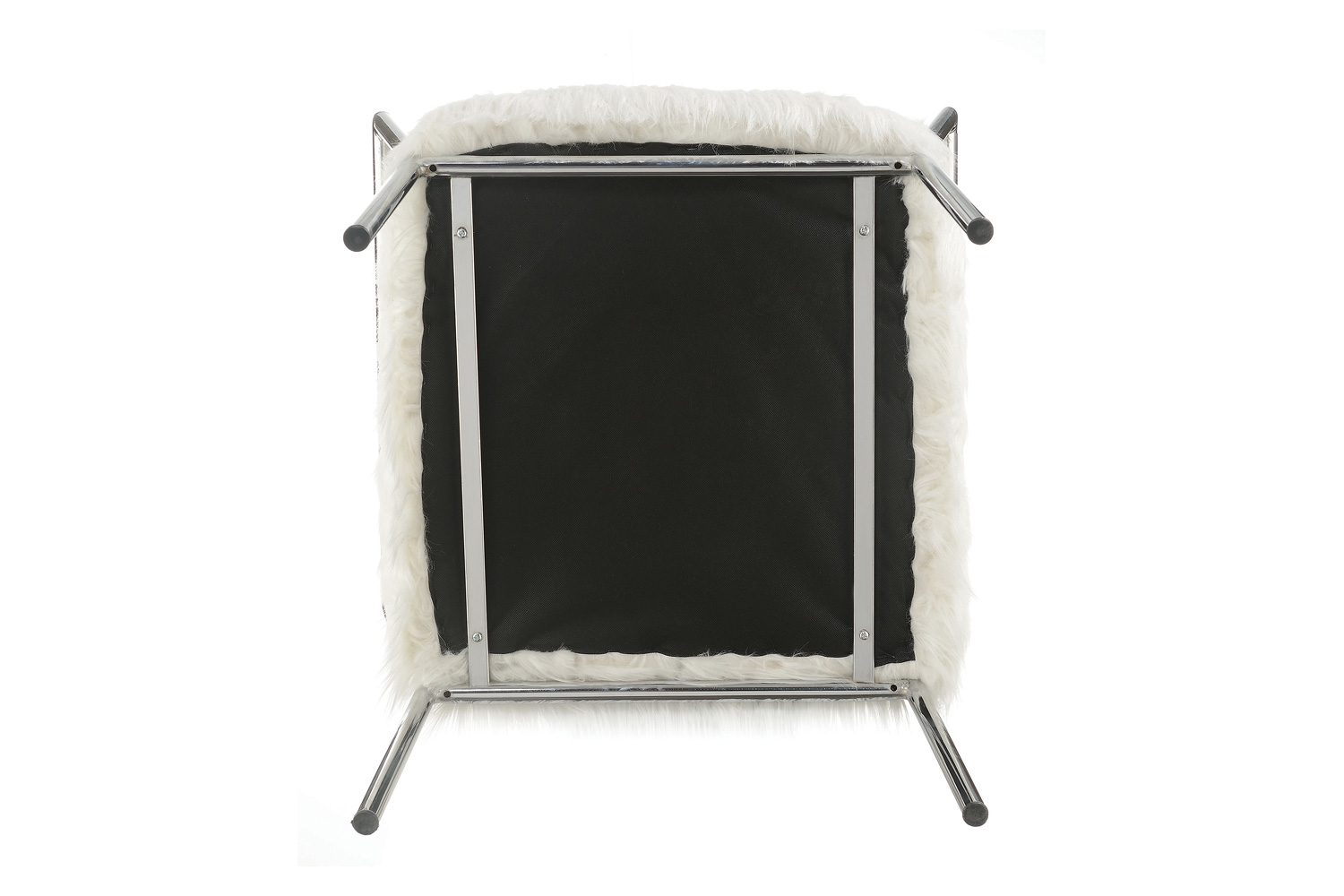 Coaster - Faux Sheepskin Upholstered Accent Chair With Metal Arm in White
