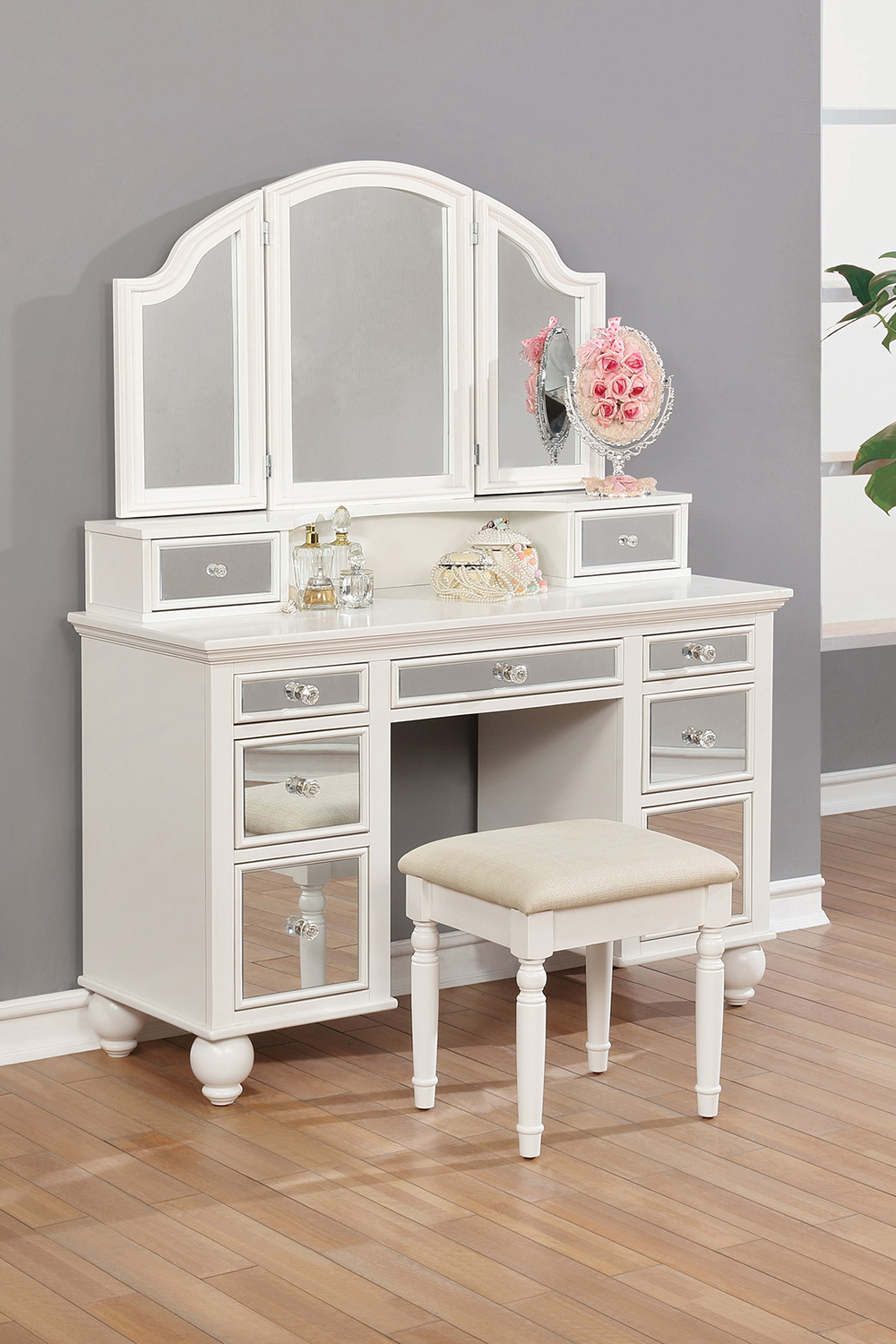 Coaster - 2-Piece Vanity Set in White/Beige