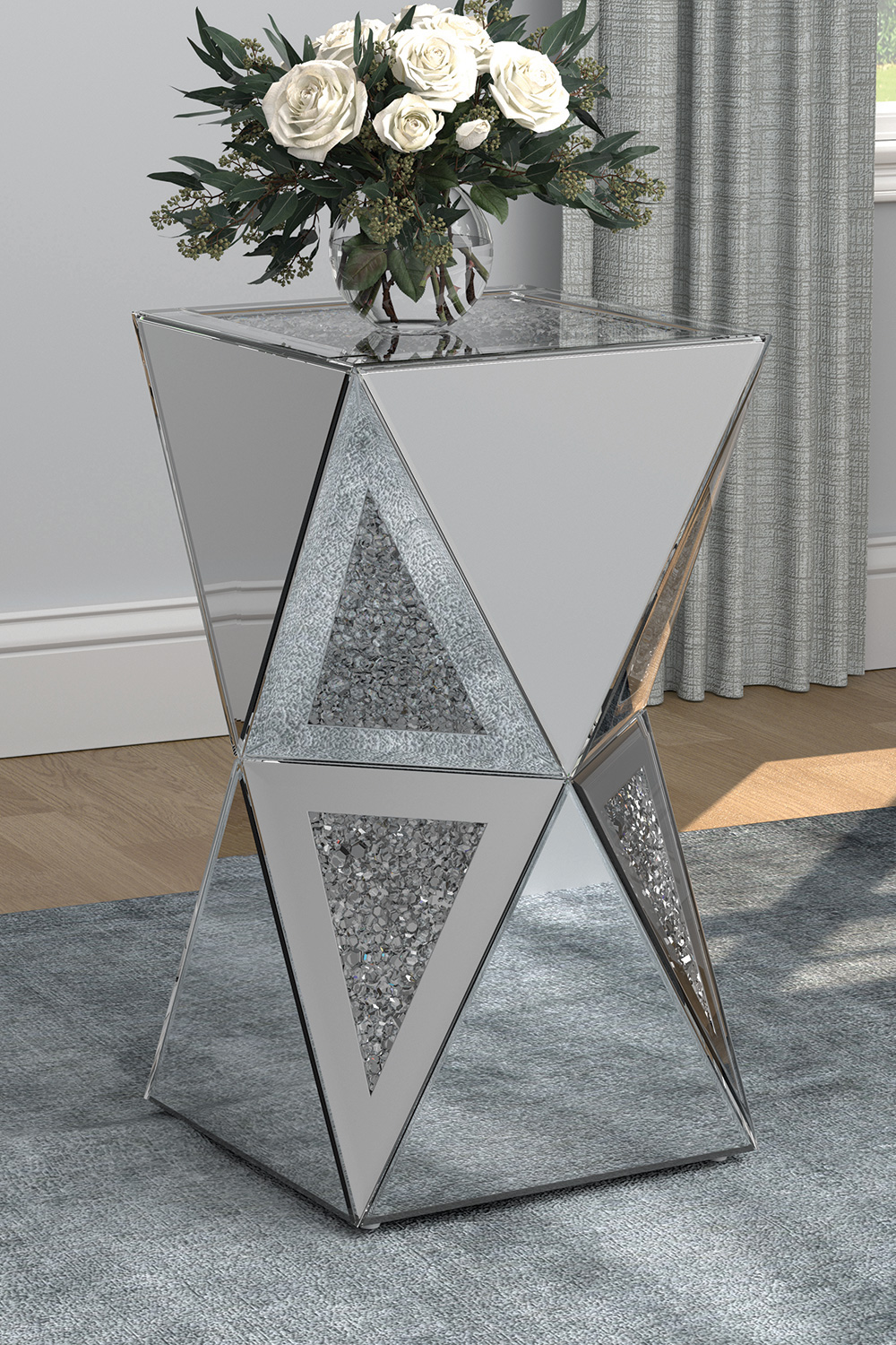 Coaster - Geometric Side Table in Silver