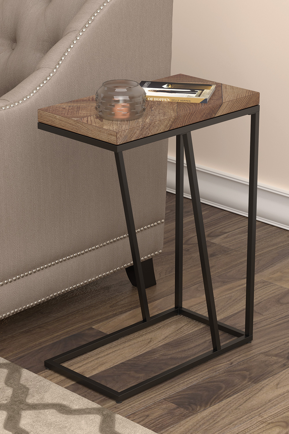 Coaster Chevron Rectangular Accent Table - Tobacco