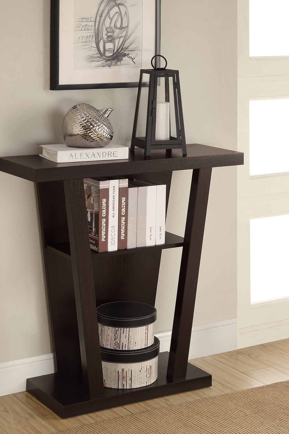 Coaster - 2-Shelf Console Table in Cappuccino