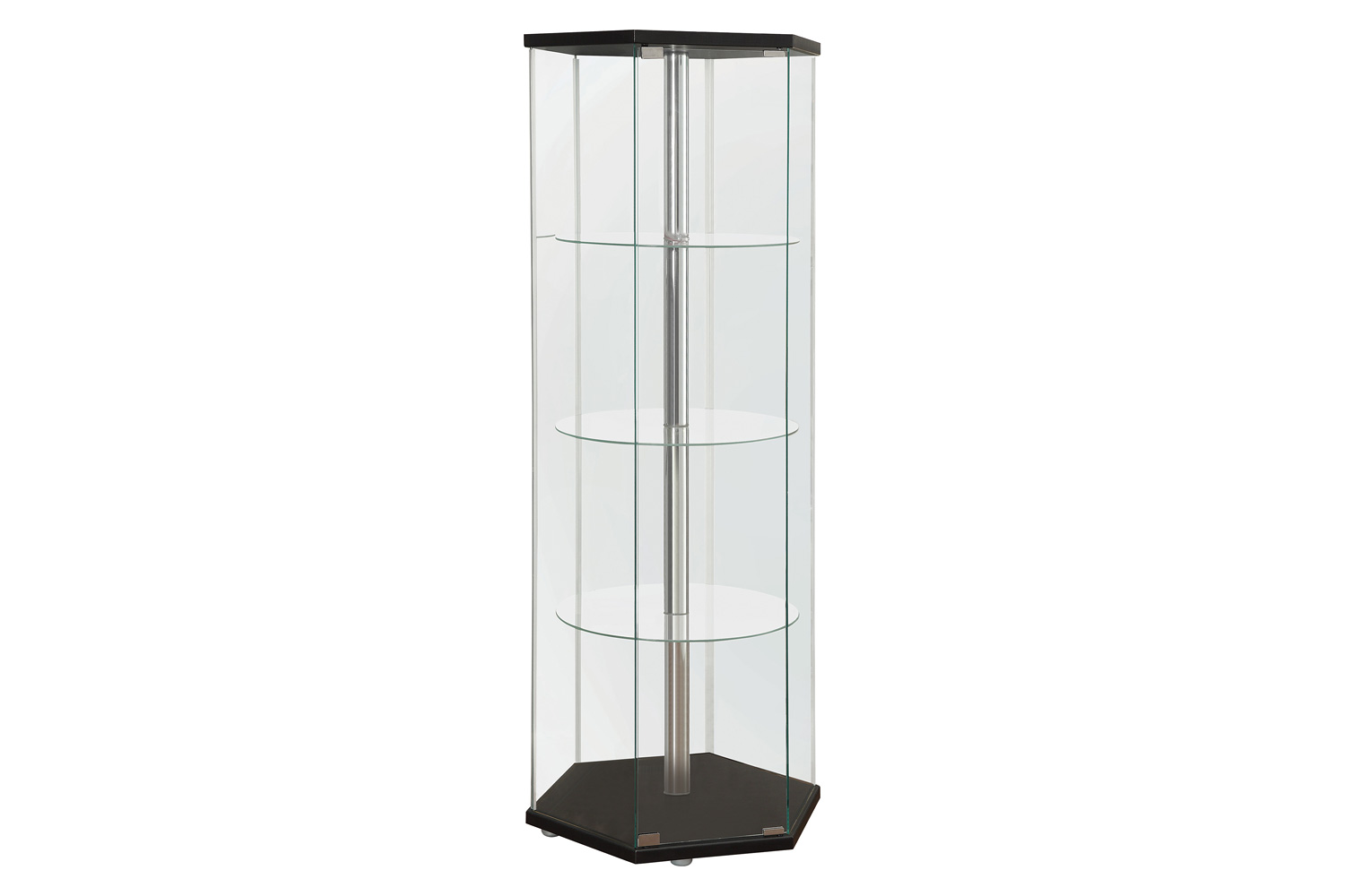 Coaster - 4-Shelf Hexagon Shaped Curio Cabinet