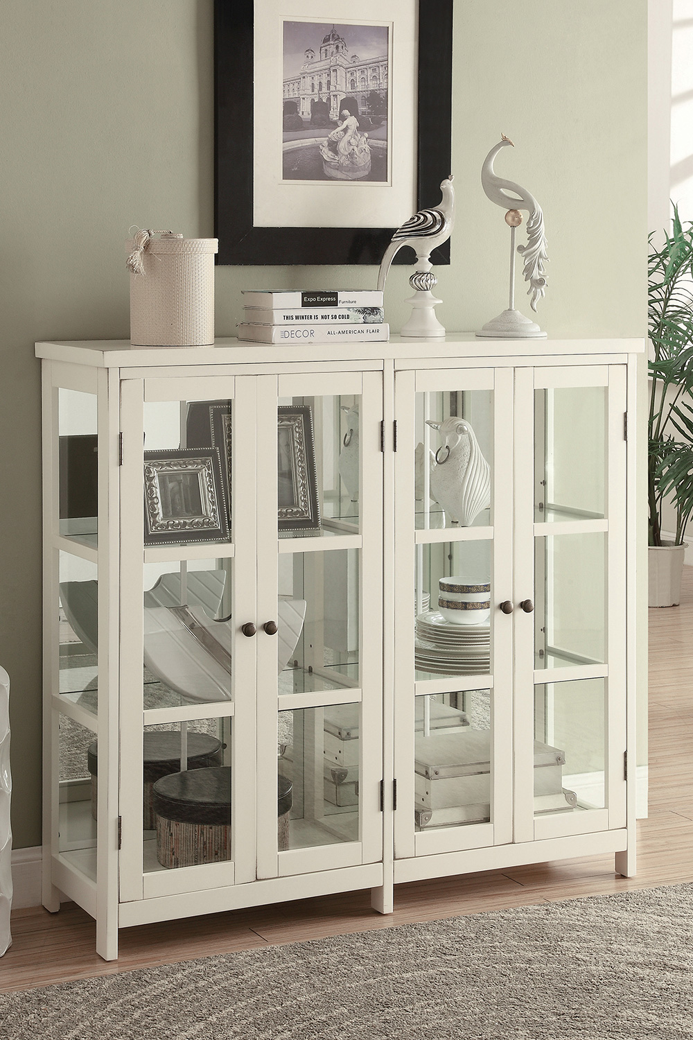 Coaster - 4-Door Display Accent Cabinet in White