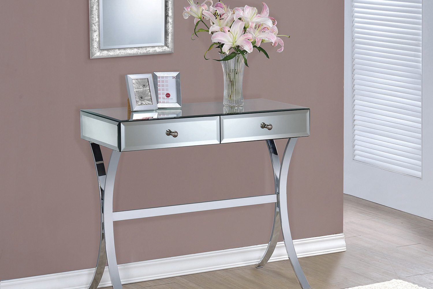 Coaster - 2-Drawer Console Table in Clear Mirror