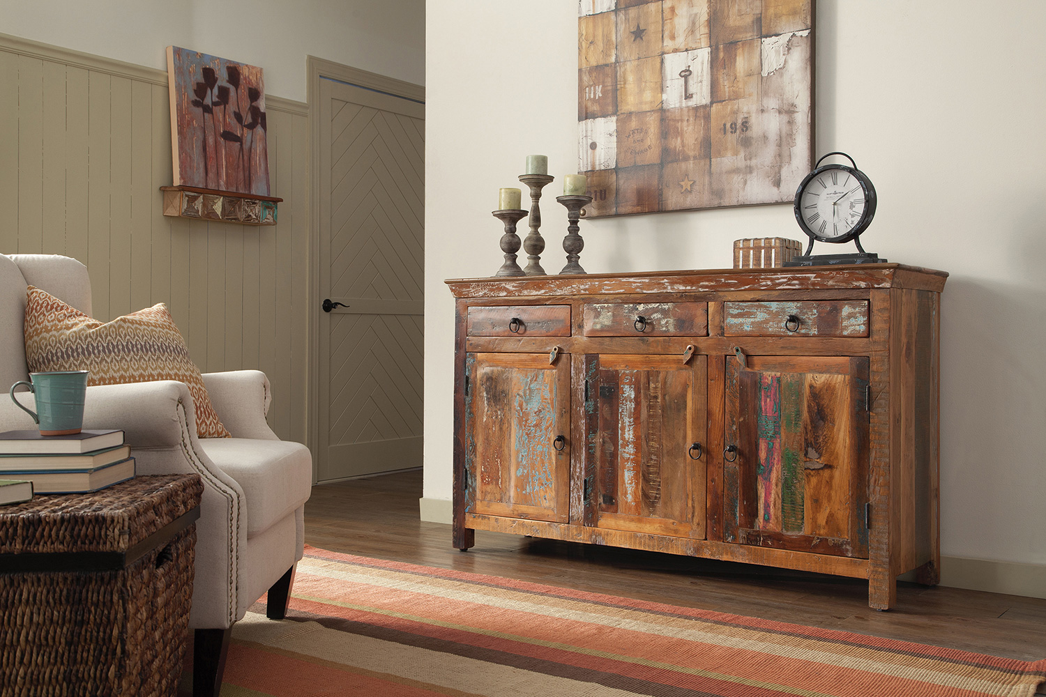 Coaster - 3-Door Accent Cabinet in Reclaimed Wood