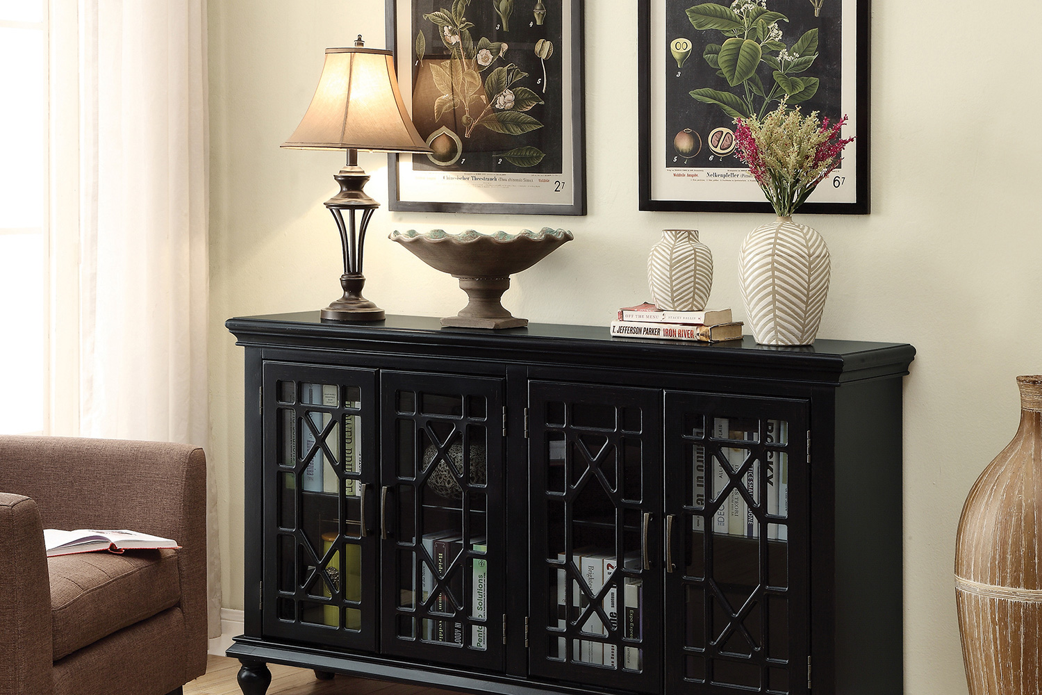 Coaster - 4-Door Accent Cabinet in Black