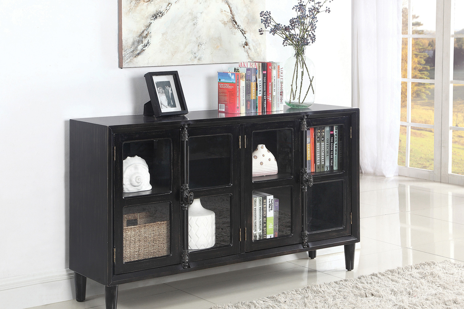 Coaster - Mapleton 4-Door Accent Cabinet in Black