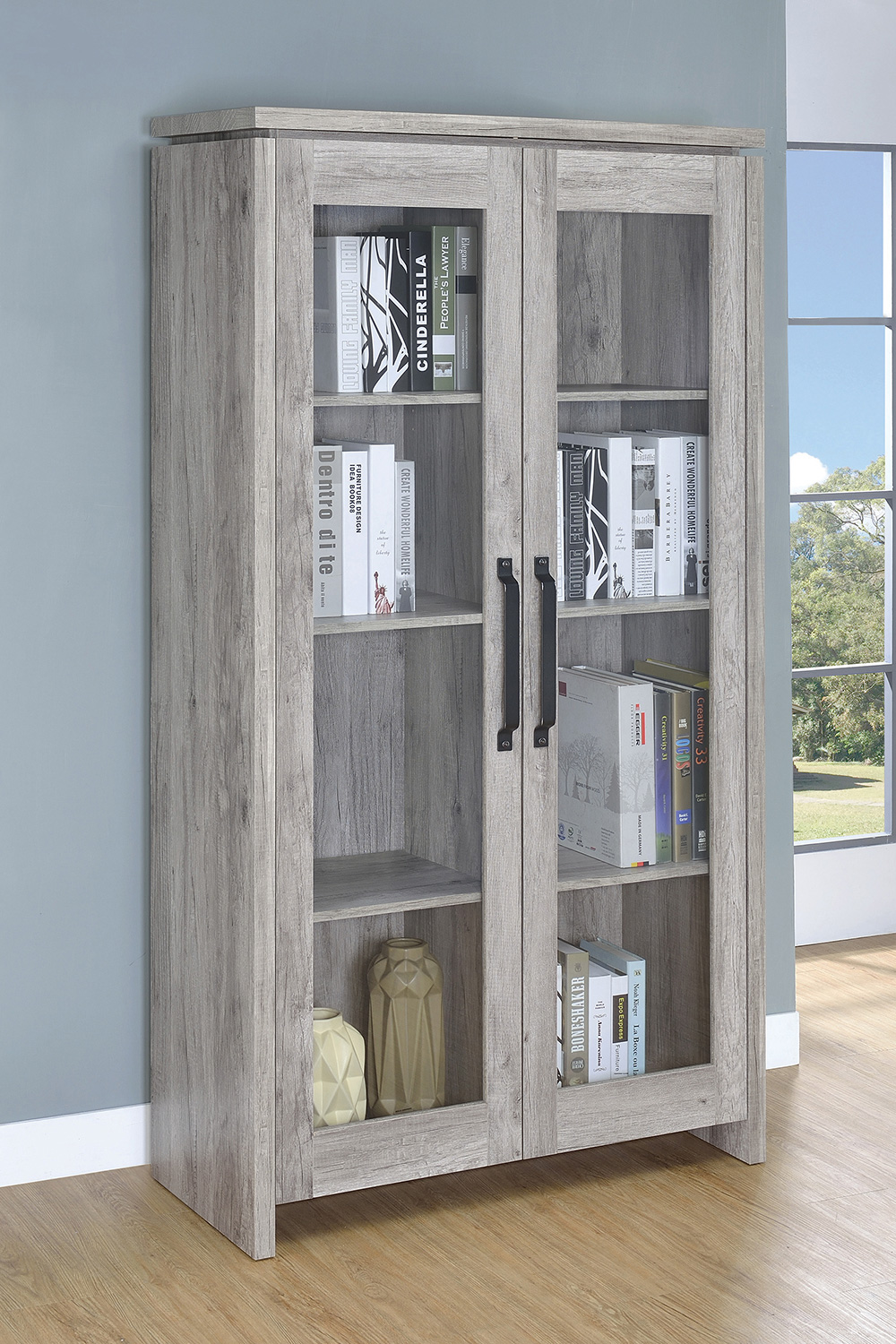Coaster - 2-Door Tall Cabinet in Gray Driftwood