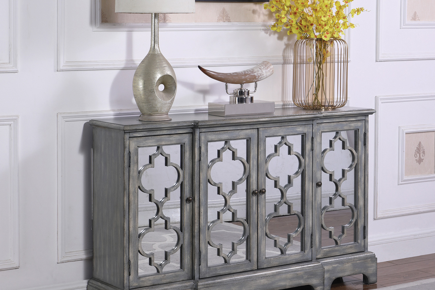 Coaster - 4-Door Accent Cabinet in Gray