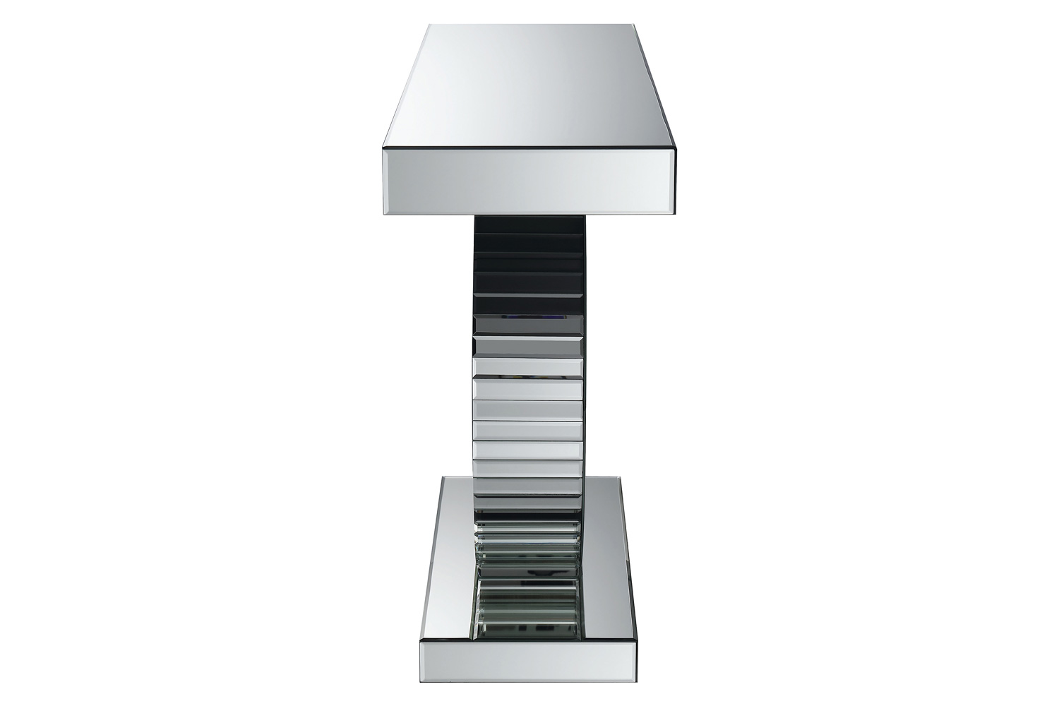 Coaster - Rectangular Console Table With Circular Base in Clear Mirror