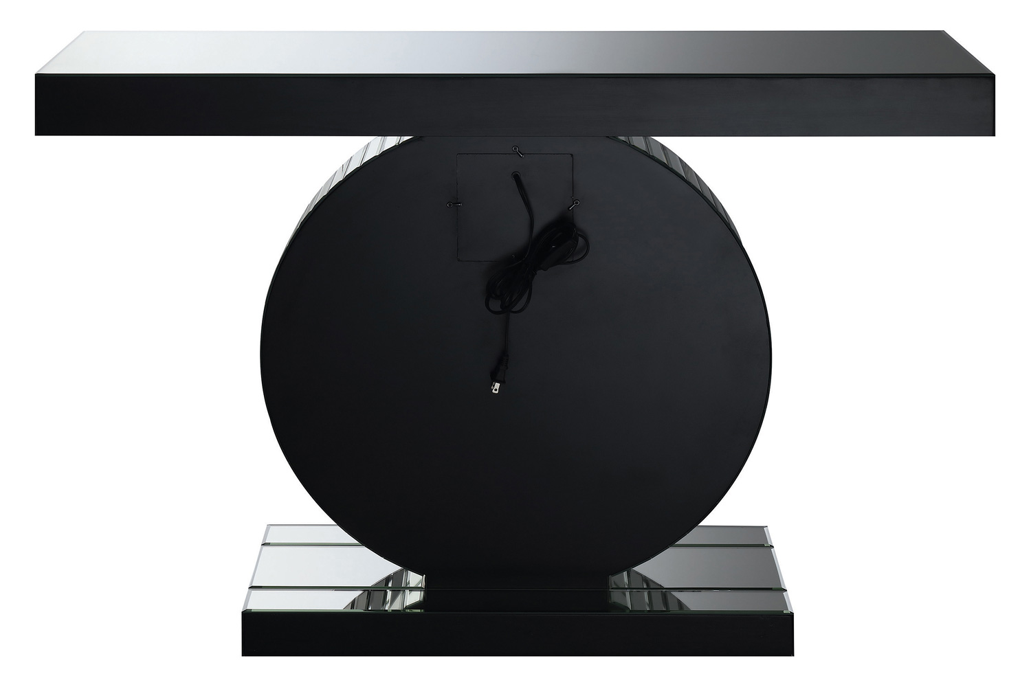 Coaster - Rectangular Console Table With Circular Base in Clear Mirror